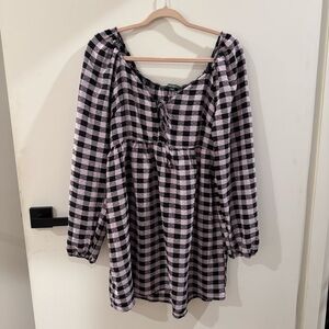 Black and Pink Checkered Dress